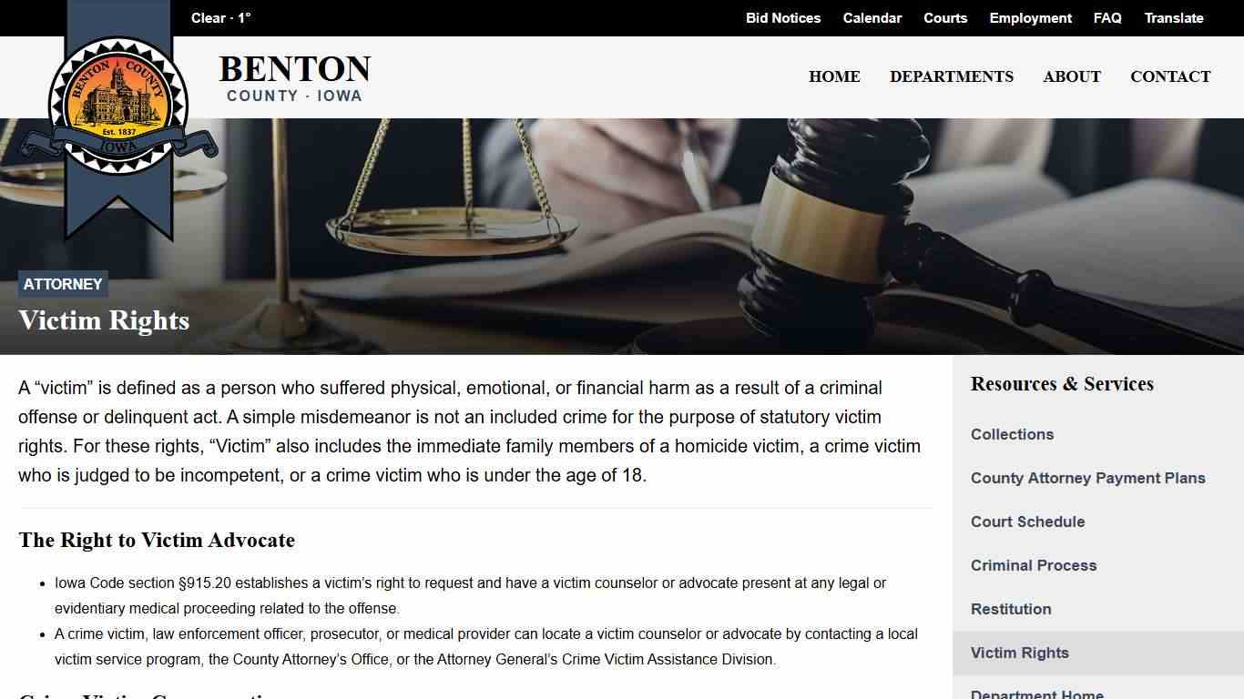 Victim Rights | County Attorney | Benton County, Iowa